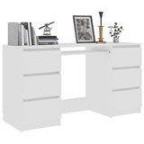 Writing Desk White 140x50x77 cm Engineered Wood - Side View