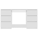 Writing Desk White 140x50x77 cm Engineered Wood - Top-Down View