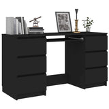 Writing Desk Black 140x50x77 cm Engineered Wood - Side View
