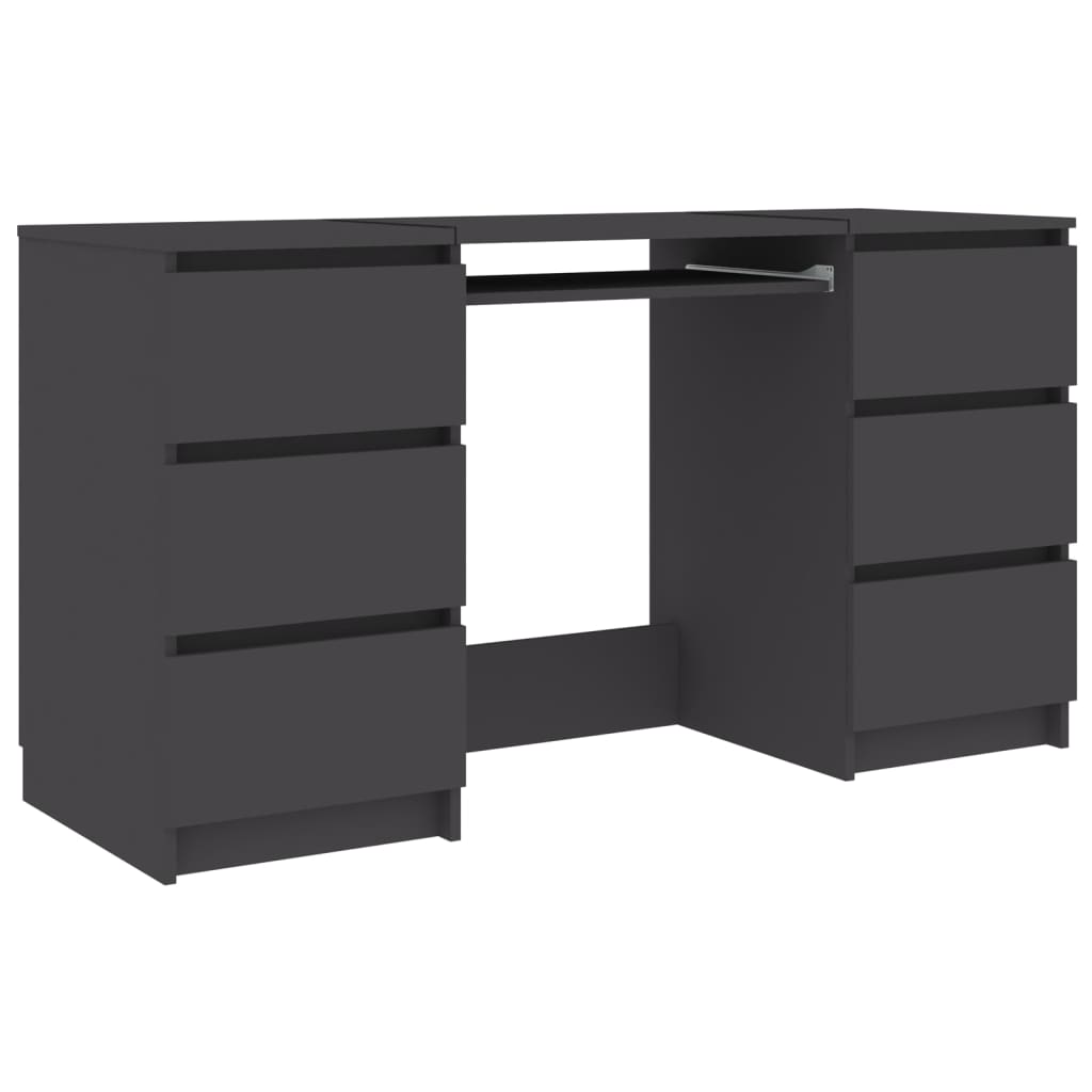 Writing Desk Grey 140x50x77 cm Engineered Wood