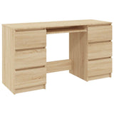 Writing Desk Sonoma Oak 140x50x77 cm Engineered Wood - Front View