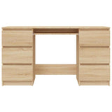 Writing Desk Sonoma Oak 140x50x77 cm Engineered Wood - Top-Down View