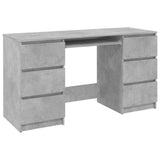 Writing Desk Concrete Grey 140x50x77 cm Engineered Wood - Front View