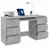 Writing Desk Concrete Grey 140x50x77 cm Engineered Wood - Side View