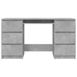 Writing Desk Concrete Grey 140x50x77 cm Engineered Wood - Top-Down View