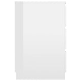 Writing Desk High Gloss White 140x50x77 cm Engineered Wood - 45-Degree Angle
