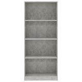 4-Tier Book Cabinet Concrete Grey 60x24x142 cm Engineered Wood - Top-Down View