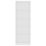 5-Tier Book Cabinet White 60x24x175 cm Engineered Wood - Top-Down View
