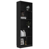 5-Tier Book Cabinet Black 60x24x175 cm Engineered Wood - Side View