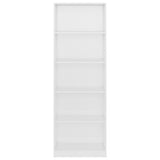 5-Tier Book Cabinet High Gloss White 60x24x175 cm Engineered Wood