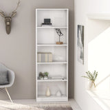 5-Tier Book Cabinet High Gloss White 60x24x175 cm Engineered Wood