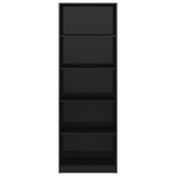 5-Tier Book Cabinet High Gloss Black 60x24x175 cm Engineered Wood - Top-Down View