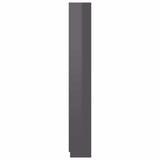 5-Tier Book Cabinet High Gloss Grey 60x24x175 cm Engineered Wood - 45-Degree Angle