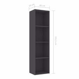 Book Cabinet Grey 40x30x151.5 cm Engineered Wood