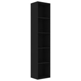 Book Cabinet Black 40x30x189 cm Engineered Wood - Front View