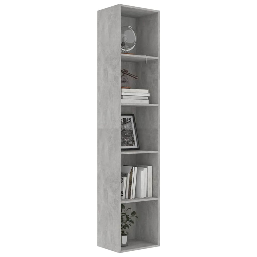 Book Cabinet Concrete Grey 40x30x189 cm Engineered Wood