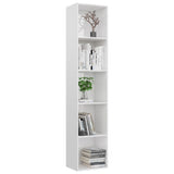 Book Cabinet High Gloss White 40x30x189 cm Engineered Wood - Side View