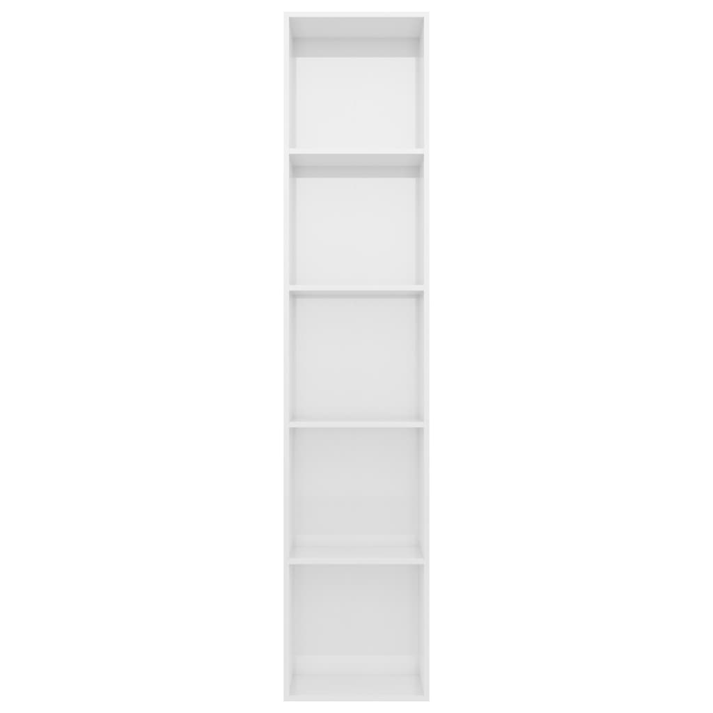 Book Cabinet High Gloss White 40x30x189 cm Engineered Wood