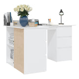 Corner Desk White 145x100x76 cm Engineered Wood - 45-Degree Angle