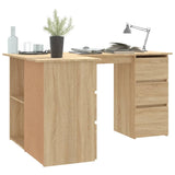 Corner Desk Sonoma Oak 145x100x76 cm Engineered Wood - Top-Down View