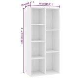 Book Cabinet White 50x25x106 cm Engineered Wood