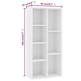 Book Cabinet White 50x25x106 cm Engineered Wood - Rear View