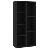 Book Cabinet Black 50x25x106 cm Engineered Wood - Front View