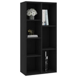 Book Cabinet Black 50x25x106 cm Engineered Wood - Side View