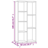 Book Cabinet Concrete Grey 50x25x106 cm Engineered Wood - Close-Up Angle