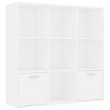 Book Cabinet White 98x30x98 cm Engineered Wood - Front View