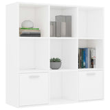 Book Cabinet White 98x30x98 cm Engineered Wood - Side View