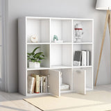 Book Cabinet White 98x30x98 cm Engineered Wood - Top-Down View