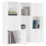 Book Cabinet White 98x30x98 cm Engineered Wood - Rear View