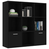 Book Cabinet Black 98x30x98 cm Engineered Wood - Side View