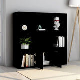 Book Cabinet Black 98x30x98 cm Engineered Wood - Top-Down View