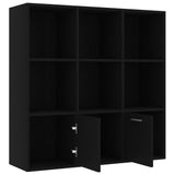 Book Cabinet Black 98x30x98 cm Engineered Wood - 45-Degree Angle