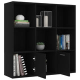 Book Cabinet Black 98x30x98 cm Engineered Wood - Rear View