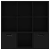 Book Cabinet Black 98x30x98 cm Engineered Wood - Close-Up Angle