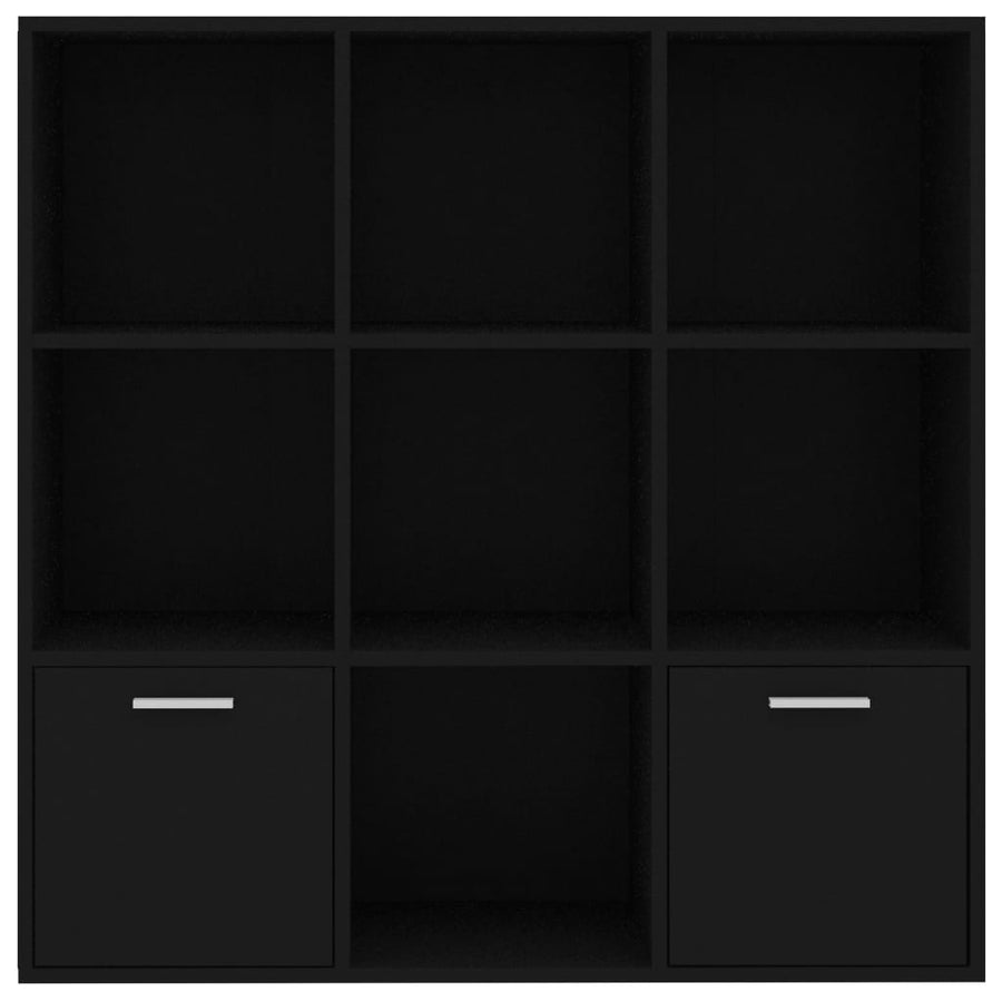 Book Cabinet Black 98x30x98 cm Engineered Wood