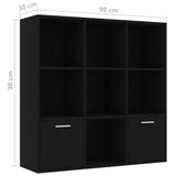 Book Cabinet Black 98x30x98 cm Engineered Wood - Extra Image