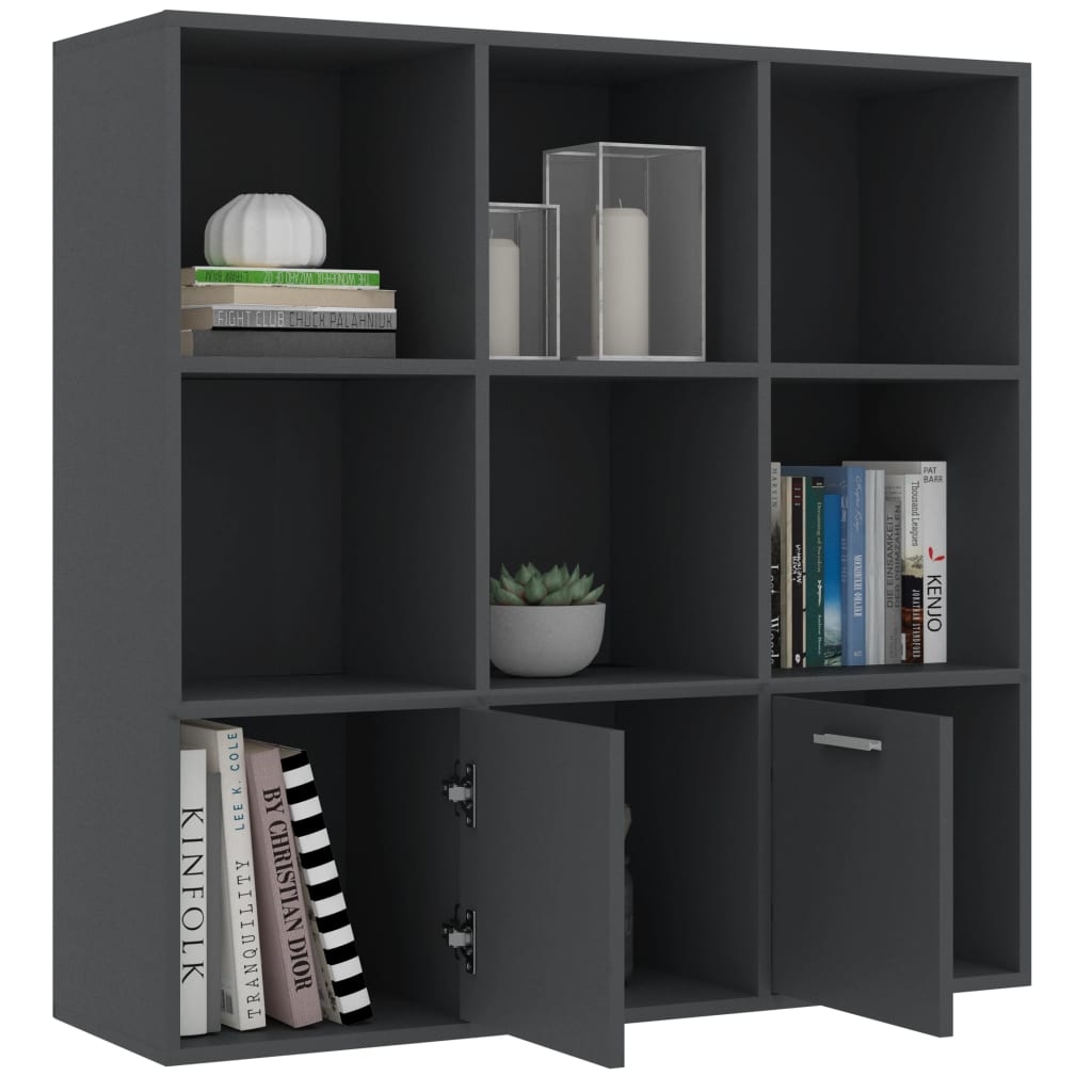 Book Cabinet Grey 98x30x98 cm Engineered Wood