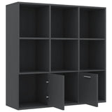 Book Cabinet Grey 98x30x98 cm Engineered Wood - 45-Degree Angle