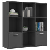 Book Cabinet Grey 98x30x98 cm Engineered Wood - Rear View