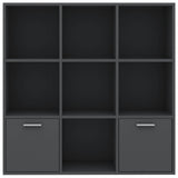 Book Cabinet Grey 98x30x98 cm Engineered Wood - Close-Up Angle