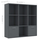 Book Cabinet Grey 98x30x98 cm Engineered Wood - Extra Image
