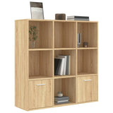 Book Cabinet Sonoma Oak 98x30x98 cm Engineered Wood - Top-Down View