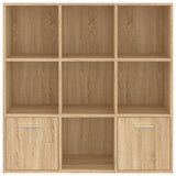 Book Cabinet Sonoma Oak 98x30x98 cm Engineered Wood - Rear View