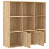 Book Cabinet Sonoma Oak 98x30x98 cm Engineered Wood - Close-Up Angle