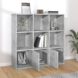Book Cabinet Concrete Grey 98x30x98 cm Engineered Wood - Side View