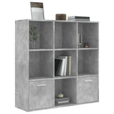 Book Cabinet Concrete Grey 98x30x98 cm Engineered Wood - Top-Down View
